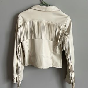 Fringe faux leather jacket